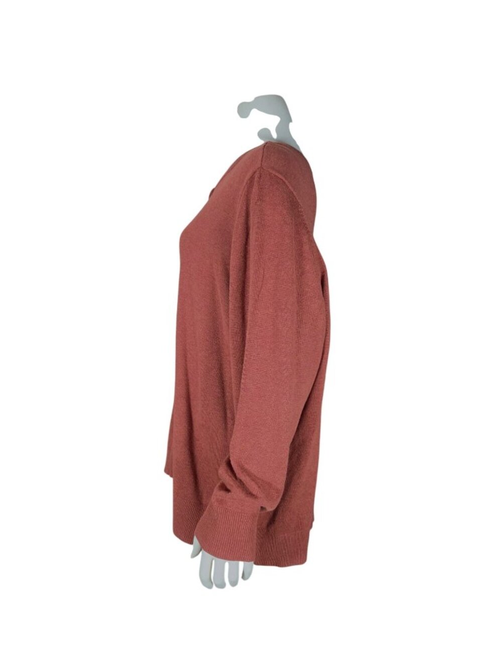 Croft & Barrow 2X Cardigan Sweaters Lot 2 Rust Orange Button Up & Open Duster - Picture 7 of 10